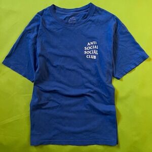 Large Anti Social Social Club ASSC T-Shirt Blue Korea Flag Graphic Tee